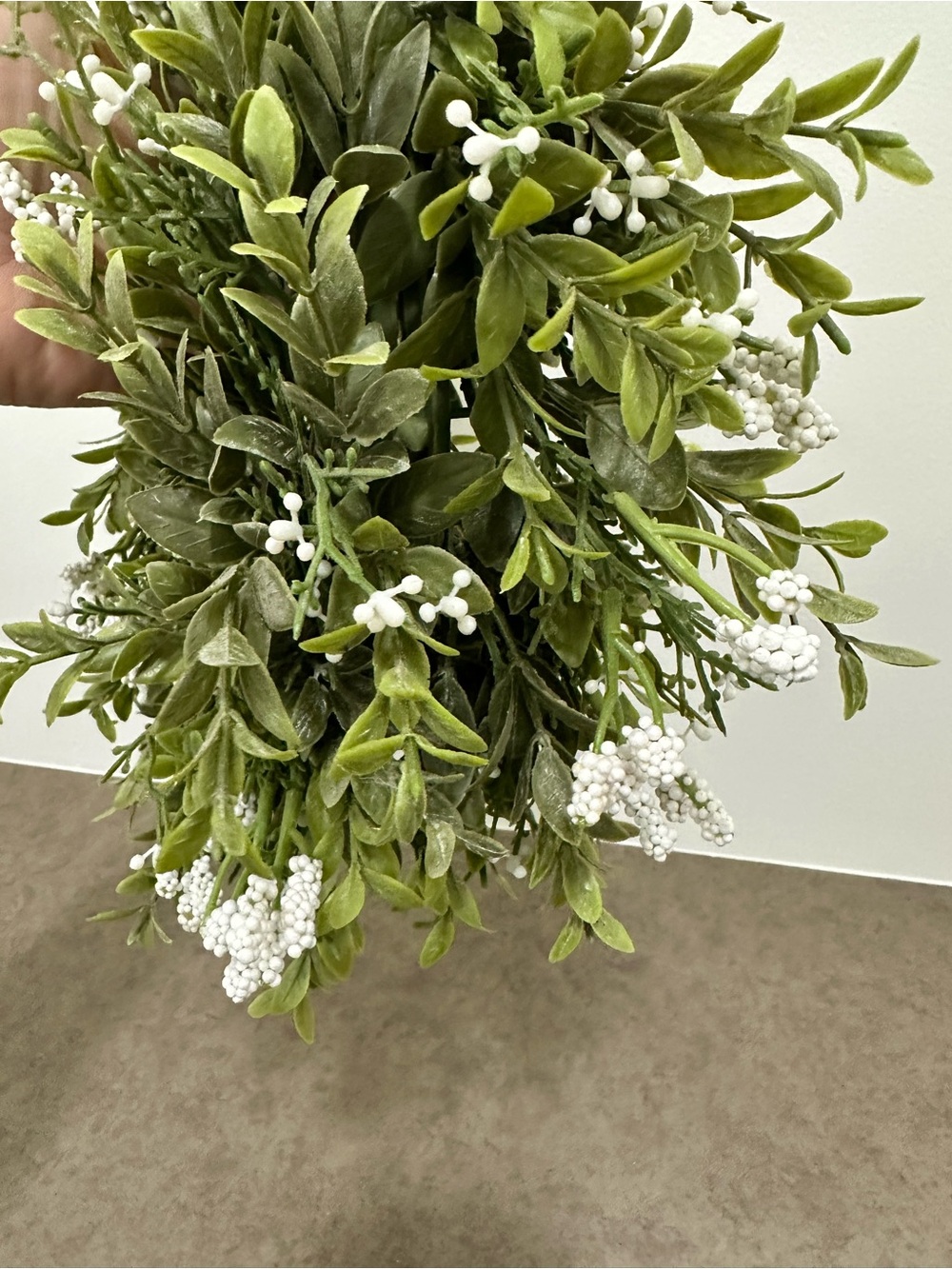 Lush Green Boxwood Wreath with White Berry Accents Faux 12-13” Set of 2 Match - Picture 11 of 15